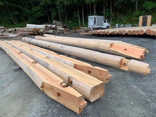 木造大型倉庫の建方応援